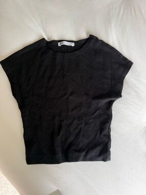 Zara Black Cap Sleeve Top